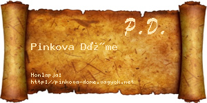 Pinkova Döme névjegykártya
